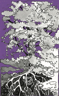 Skeleton under tree